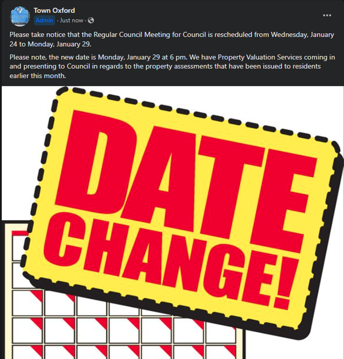 Council Meeting Change