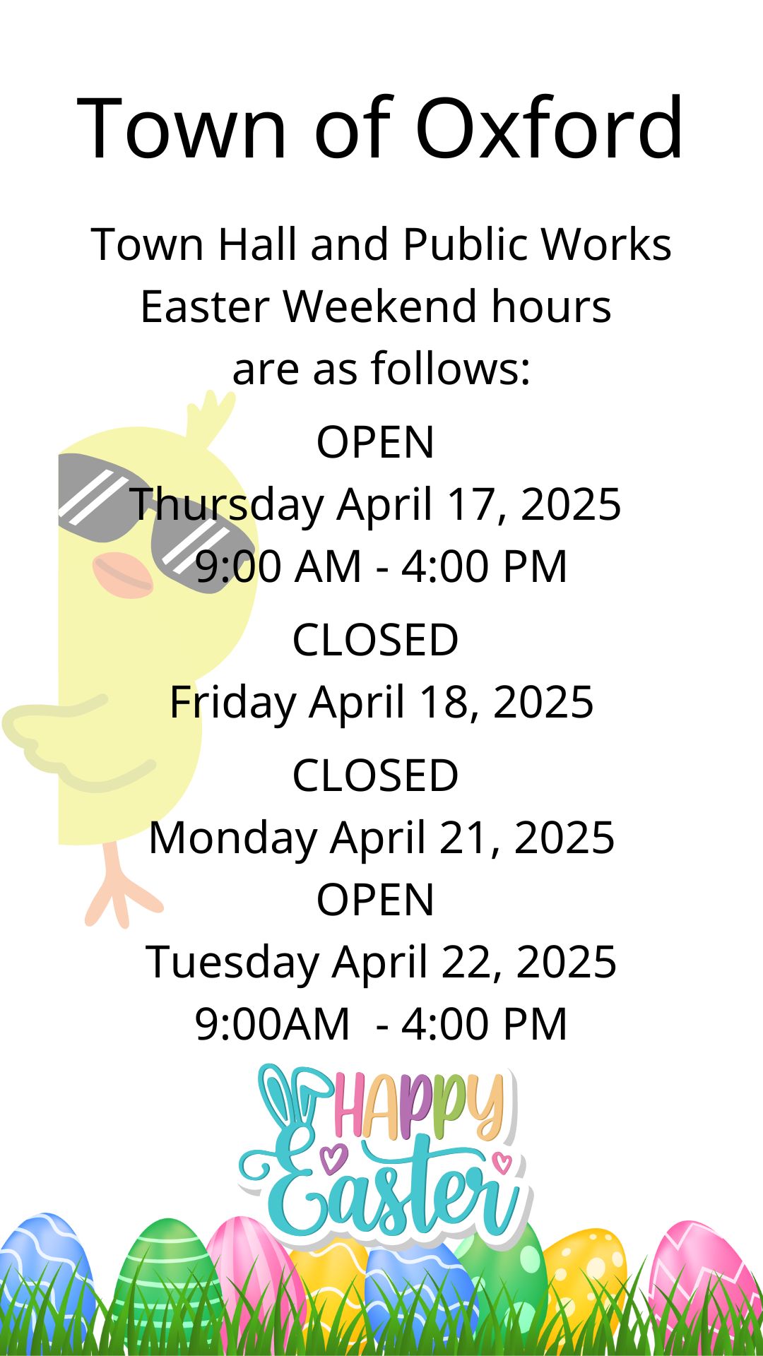 Easter 2025 Town Hall and Public Works