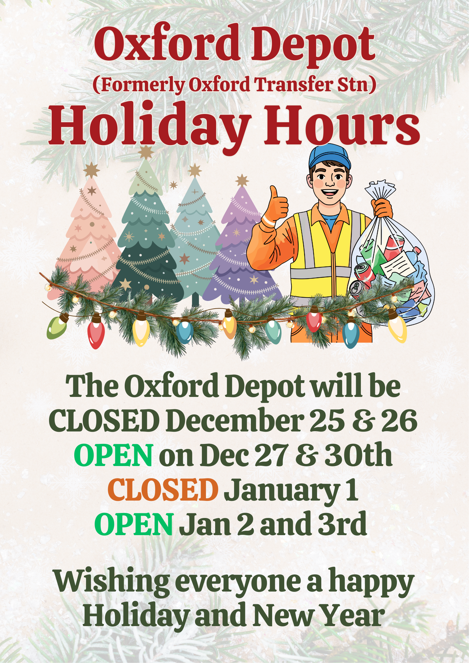 Oxford Depot Holiday Hours png